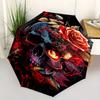 1pc Floral Skull Automatic Open/CloseUmbrella,Compact Umbrella for Men & Women Day Gift.W046