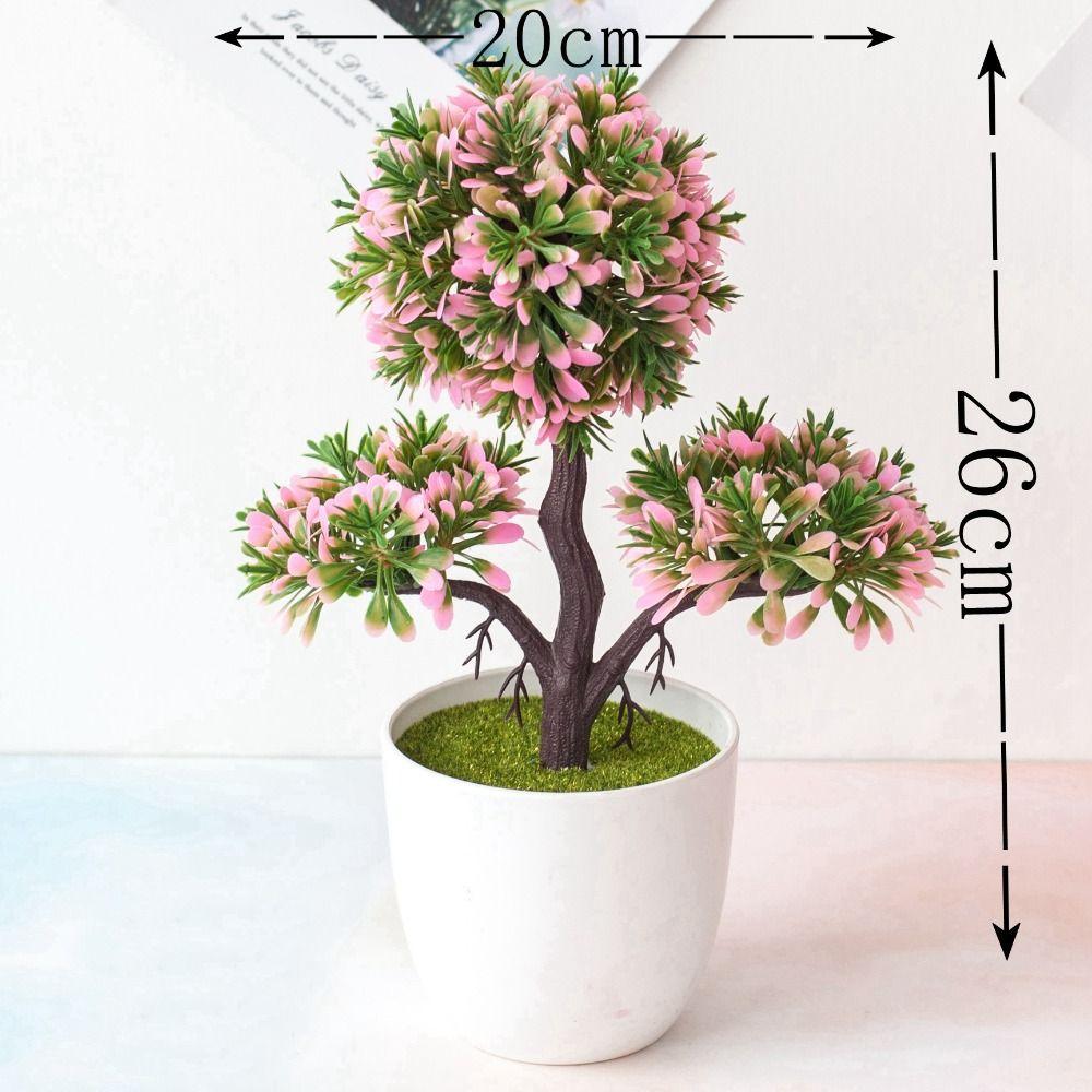 

Креативні штучні рослини бонсай Нова імітація штучних квітів у горщику Маленьке дерево в горщику Pink-A