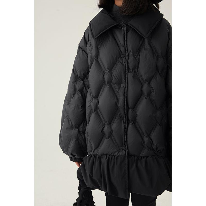 Winter Girls'  Reversible Puffer Coat Solid Color Mid-Length Quilted Jacket  Outerwear