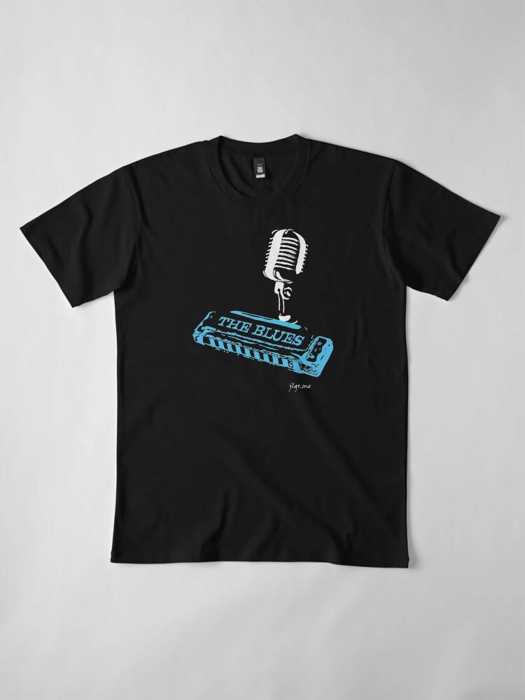 The Blues Harmonica & Microphone Classic Tee T-Shirt L