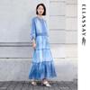 ELLASSAY 2026 Summer Gradient Tie-Dye Lace Midi Dress