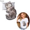 Prajna Animale Gatto Adesivi Toppe Trasferibili a Caldo Per T-shirt Felpe da Donna Appliqué Trasferimento Termico Adesivi Lavabili Decor