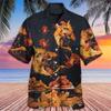 Latest Unisex Loose and Breathable 3D Printed Fashionable Chicken Shirt Beach Hawaiian Top Short Sleeved Summer Shirt