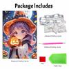 DIY Pearl Painting Canvas Witch Halloween Design Frameless 3D Bead Art Relaxing Craft for Living Room Decor