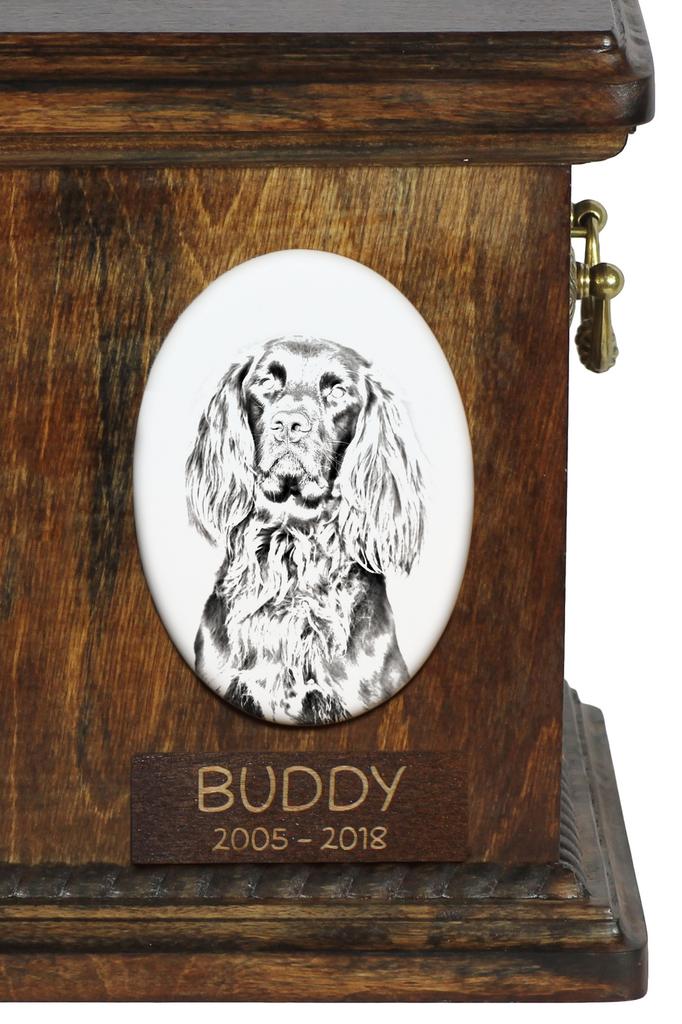 German Wirehaired Pointer - Commemorative Plaque with a Photo of a Dog, Tombstone with a Print, Personalized Oval Plaque from the Art-Dog Brand