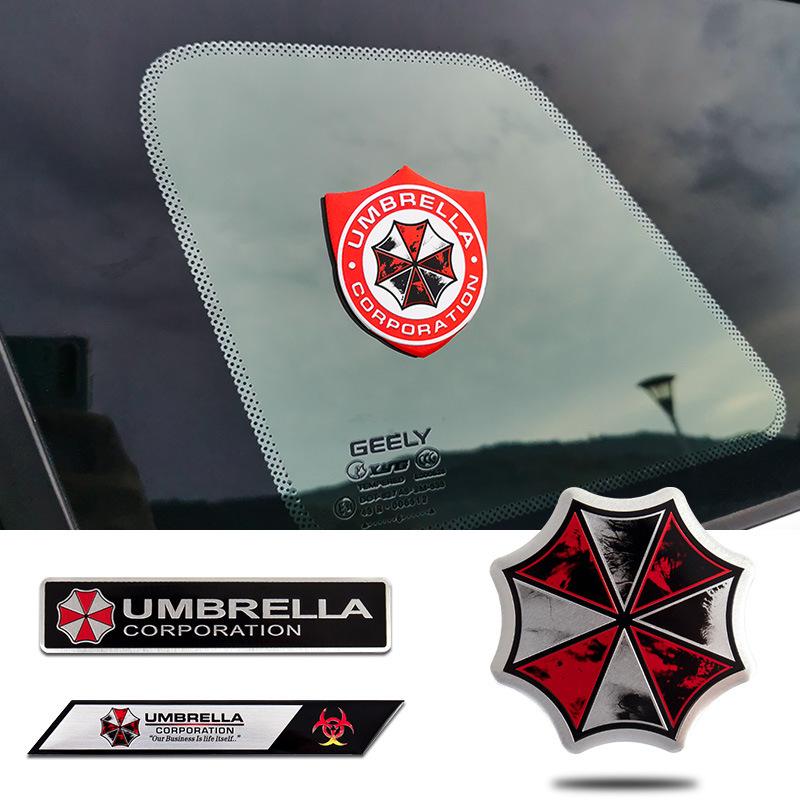 Creative Metal Car Stickers: Biochemical Crisis Scratch Cover & Umbrella Design