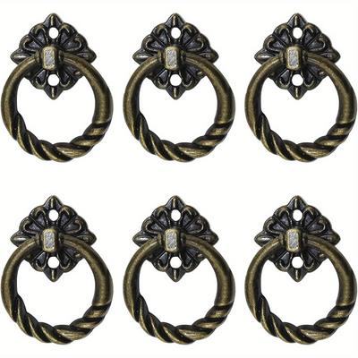 8 Stück Retro-Stil Bronze Heberinge, Schubladengriffe, Möbel-Schubladengriffe, Badezimmer-Waschtischgriffe mit Schrauben, Beschläge Küchenschrankgriffe