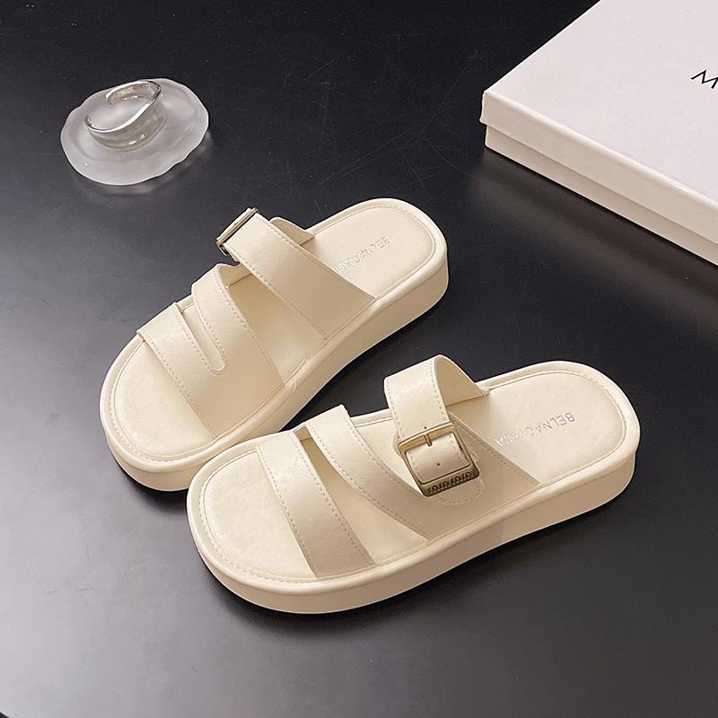 Retro cool slippers women's platform slippers summer 2025 new fashion casual versatile beach cool slippers