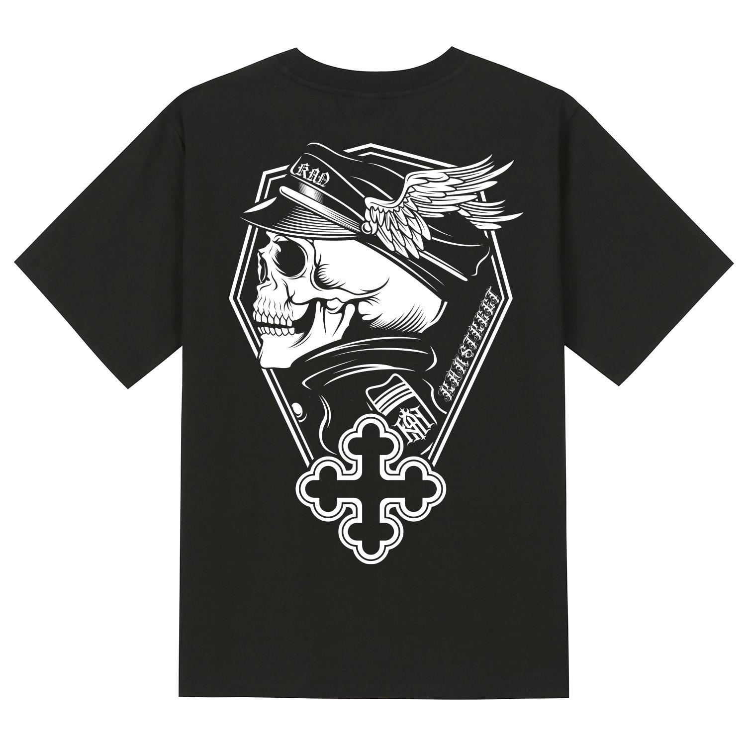 Khan 6312 Ktb0119 Ghost Skull Short Sleeve T-Shirt - Black Black/L