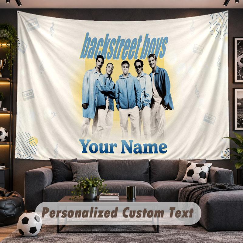 Wall Hanging Tapestry Custom NameBackstreet Boys Pattern Personalized Printed Fabric Wall Decor