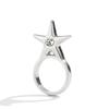 Minimalist European-American Star Ring with Open Design and Spicy Beauty - Niche Three-Dimensional English Letter Jewelry
