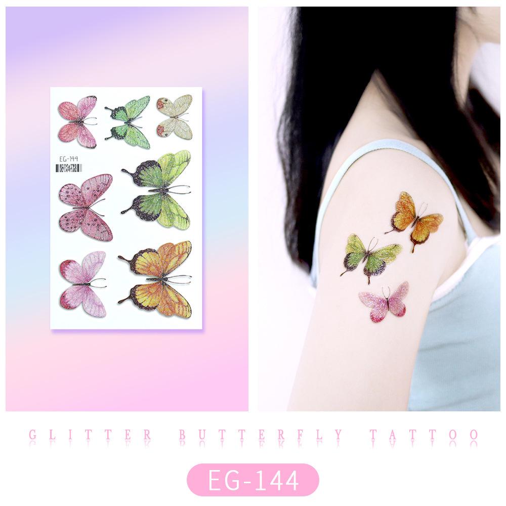 Ruikalong Cartoon Mermaid & Butterfly Glitter Tattoo Stickers for Children