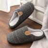Fleece Vintage Plaid Warm Soft Mens Womens Slippers Minimalist Solid Color With Alphabet Pattern Round Toe Slipon Shoes For Fall Springwinter