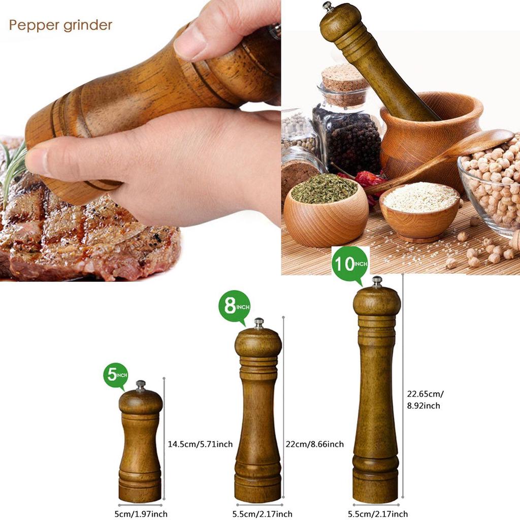 Salt And Pepper Grinder Spice Mill Hand Movement Oak Wood Kitchen Cooking Supply Salt And Pepper Grinder Spice Mill Hand Movement Oak Wood Kitchen Cooking Supply
