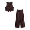 2025 Spring/Summer Women's Open-Back Vest & Loose Pleated Pants Set