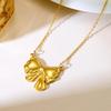 18K Stainless Steel Bow Pendant Necklace for Women - Trendy European and American Fashion Jewelry
