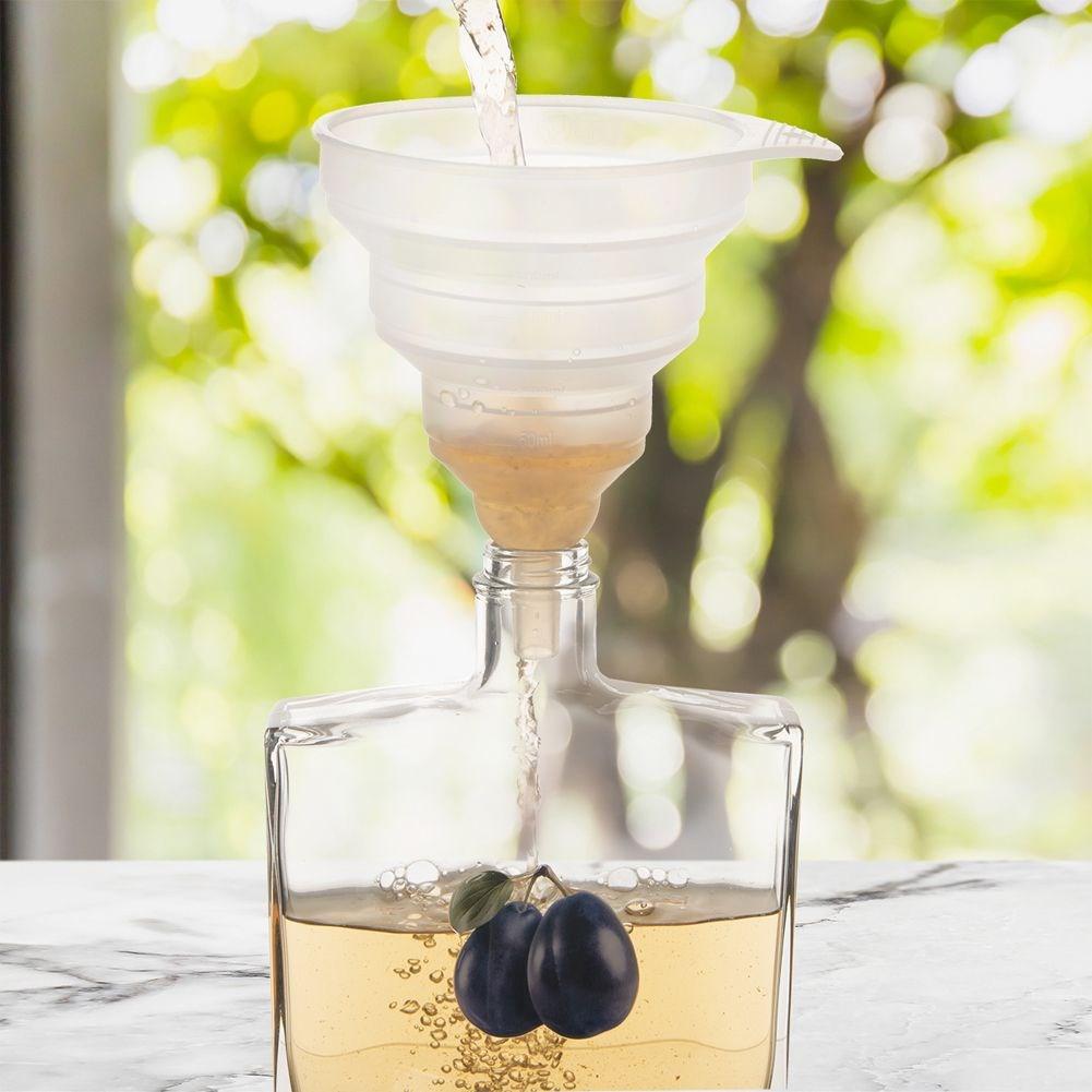 Lejek Kuchenny Silikonowy Składany 12cm Z Miarką Do Słoików Butelek Biały KEMP ORION 120454