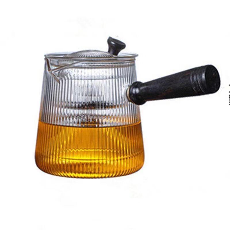 Glass Teapot with Wooden Side Handle
