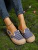 Women's Elegant Soft Sole Flats, Casual Linen Round Toe Slip-on Walking Shoes, Breathable Low-top Daily Footwear