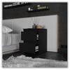 Black Bedside Cabinet 40Cm 2 Drawers Large High Bedside Table Nakastlik Loft