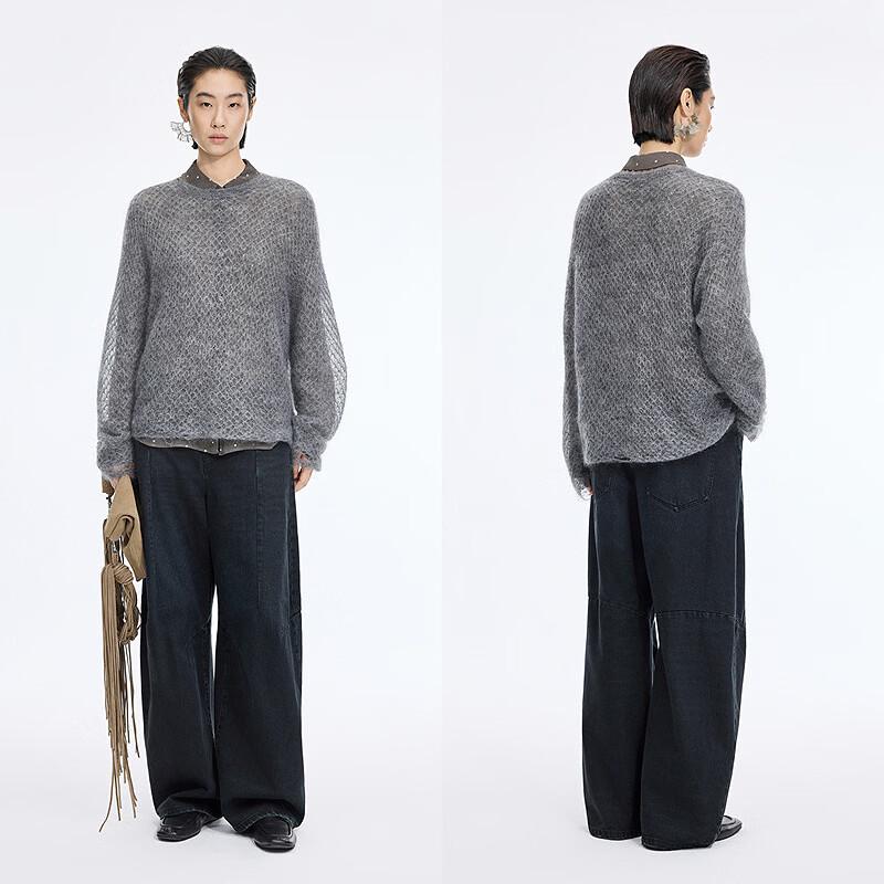 JNBY Loose Fit Mohair Blend Round Neck Sweater