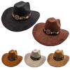 Jazz Top Hat Ethnic Style Belt Riding Hat Western Cowboy Hat Men's and Women's Accessories Hat Big Edge Hat