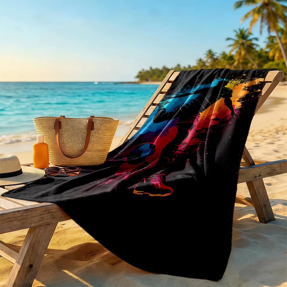Soccer Beach Towel Super Soft Microfiber Quickdry Fabric Comfortable Lightweight