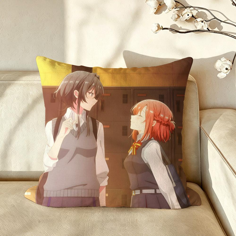 Anime Hikikomari Kyuuketsuki no Monmon Cushion Cover Pillow Case Antidustmite Pillowcase Silky Short Plush Sofa Cushion Cover