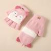 New Children's Half Finger Warm Gloves In Winter Fingers Children's Baby Flip Gloves Kindergarten Fleece Gloves