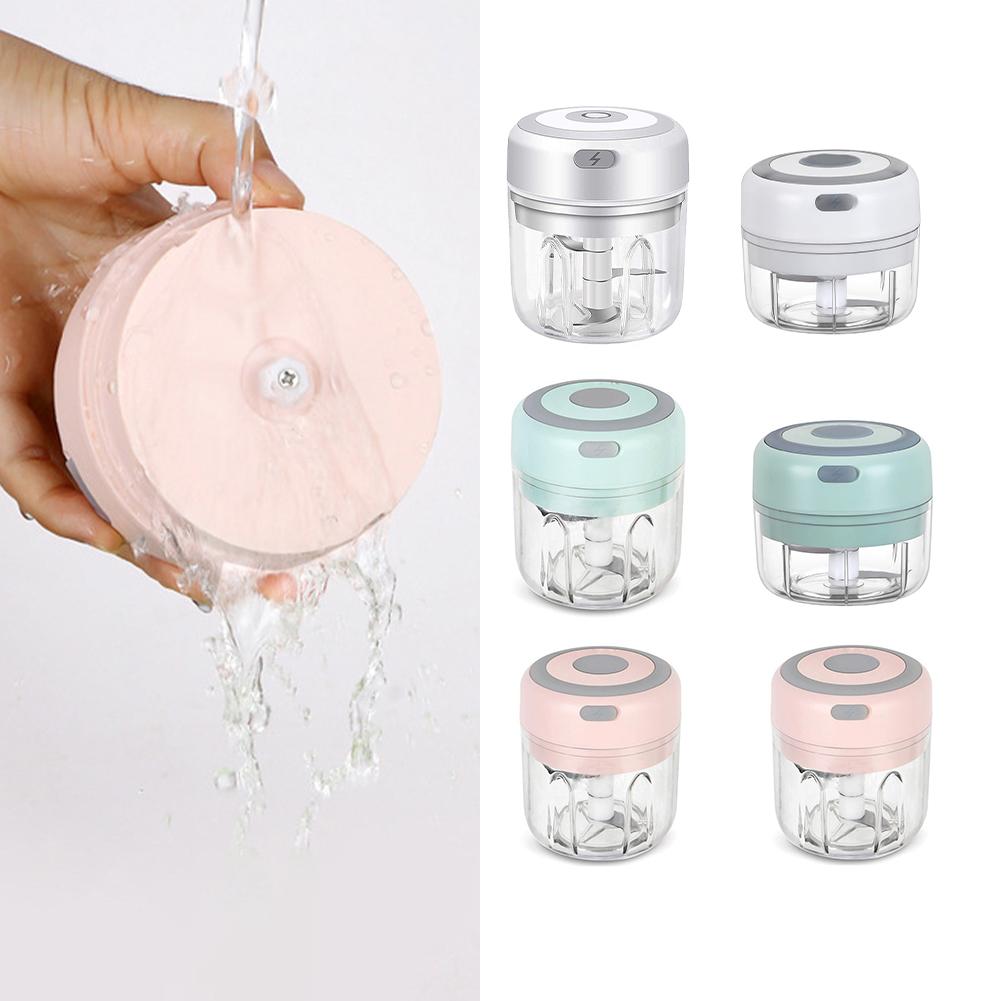 Electric Garlic Chopper, Mini Portable Veggie Chopper, 100ML/250ML USB Vegetable Onion Processor With Magnetic Safety Lock For Ginger Fruit Meat Chili