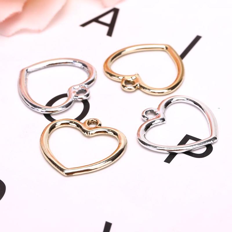 10Pcs/Set Alloy Hollow Out Love Heart Charms Pendant Jewelry Diy Making Craft