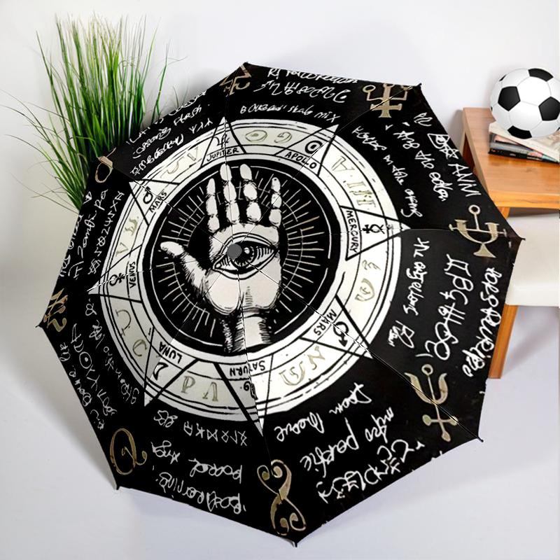 Mystery Hand of Fatima Umbrella Automatic Open/close, Sturdy Iron Frame & 8-Rib Struct, Umbrella for Women & Men, Christmas Gift