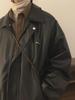 Men's Black Leather Motorcycle Jacket, Slim Fit, 2023 Spring Korean Style Trendy Coat