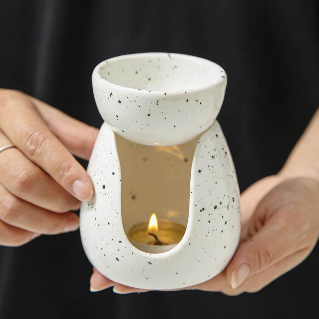 Ceramic Oil Burner Aroma Lamp Tea Light Holder Aroma Diffuser Warmer for Essential Oils Fragrance Oil and Scented Wax