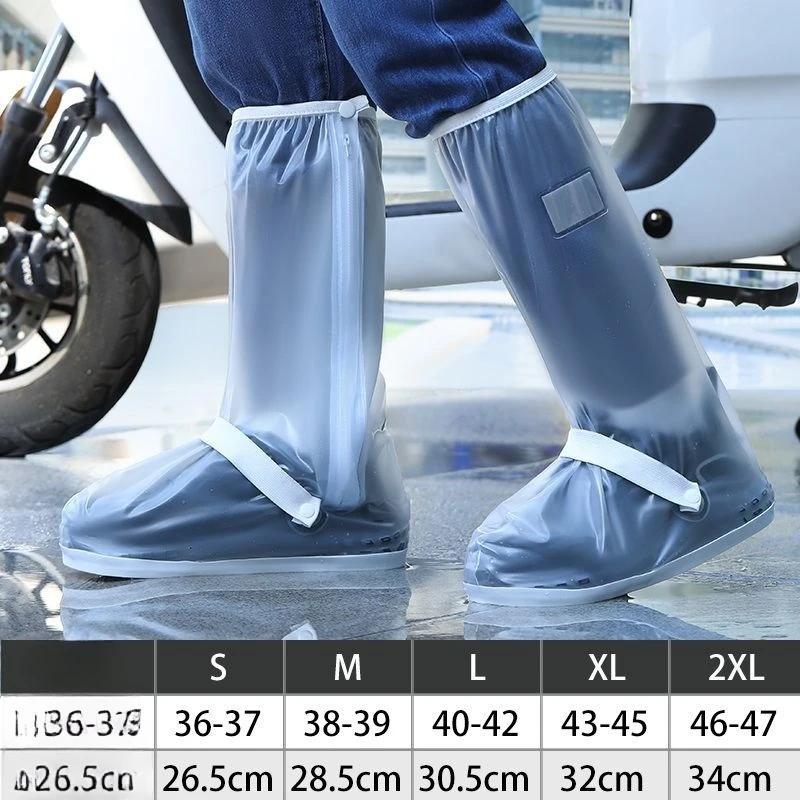 1pair Waterproof Rainproof High-tube Non-slip Shoe Covers - Thickened Wear-resistant Outdoor Shoe Covers For Men And Women
