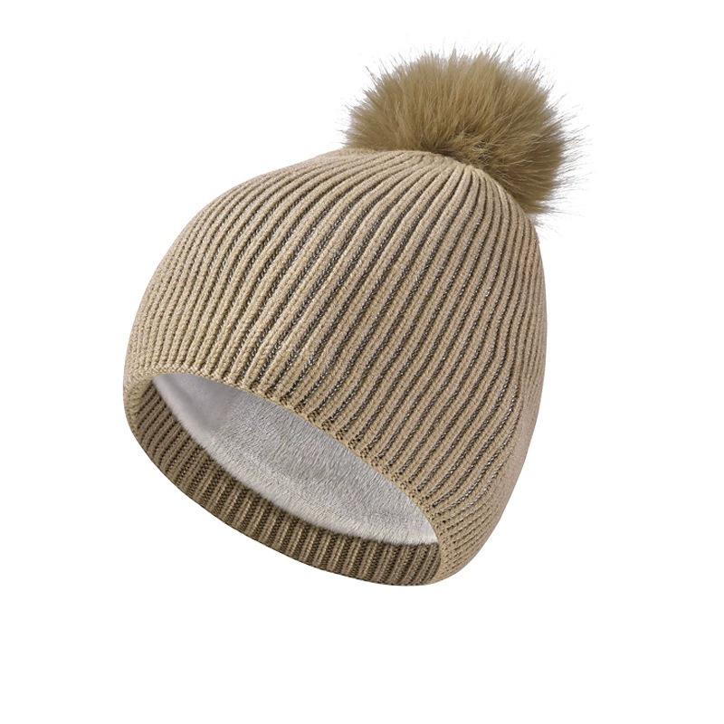 Autumn Winter Wool Cap Scarf Two-Piece Set with Ball Cap Women Knitted Cap