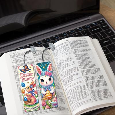 4Pcs Special Shape Animal Diamond Art Painting Bookmarks with Pendant DIY Diamond Art Bookmarks Kits for Adults Book Lovers