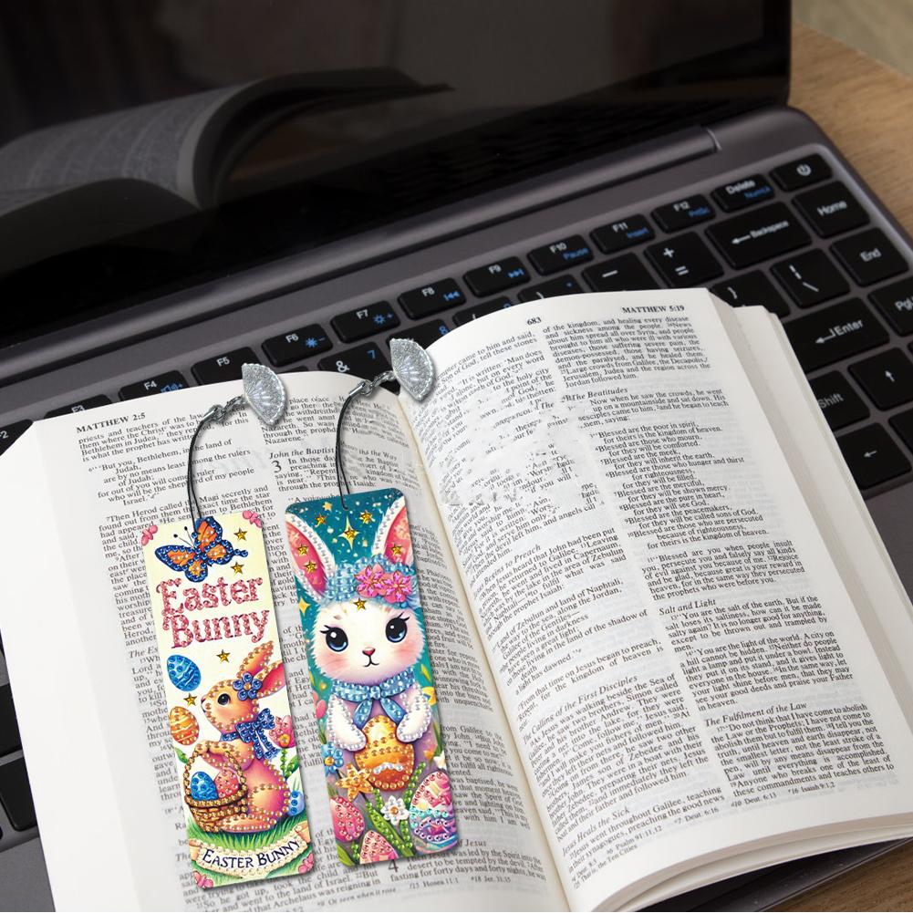 4Pcs Special Shape Animal 5D Diamond Art Bookmark Kits with Pendant DIY Diamond Art Bookmarks Kits for Adults DIY Art Craft