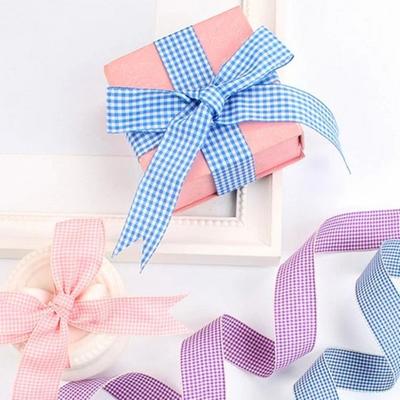 50 Yards Lattice Plaid Ribbons Fashion 10mm Bow Ribbon Gift Wrapping Polyester Ribbon Handmade DIY Sewing Crafts