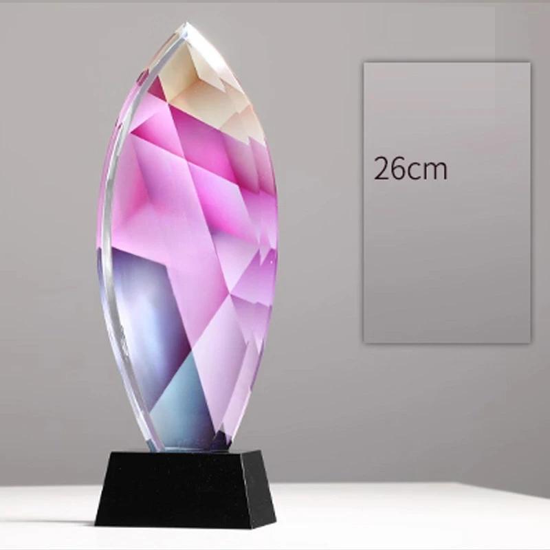 Customized Pentagram Crystal Trophy, Color Printing Prize Sports Movie Award Outstanding Employee Souvenir, Home Decoration, 1Pc