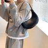 Quality PU Shoulder Bag for Women Solid Color Zipper Simple Bag