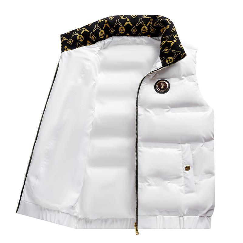 Zimní 2025 Pánská trendy péřová vesta se stojáčkem - 50% bílé kachní peří