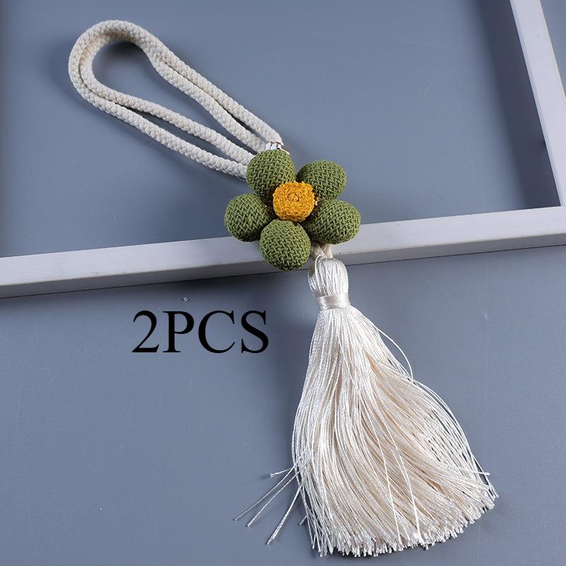 2PCS.2025 New Five-Petal Flower Curtain Tiebacks, Cottagecore Tassel Straps, Universal Decor Accessories for Home