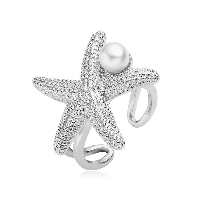 HECHENG,18K Plated Real Golden with Zirconia Ocean Collection Style Starfish Pearl Earrings Turtle Ring Ladies Cute Jewellery