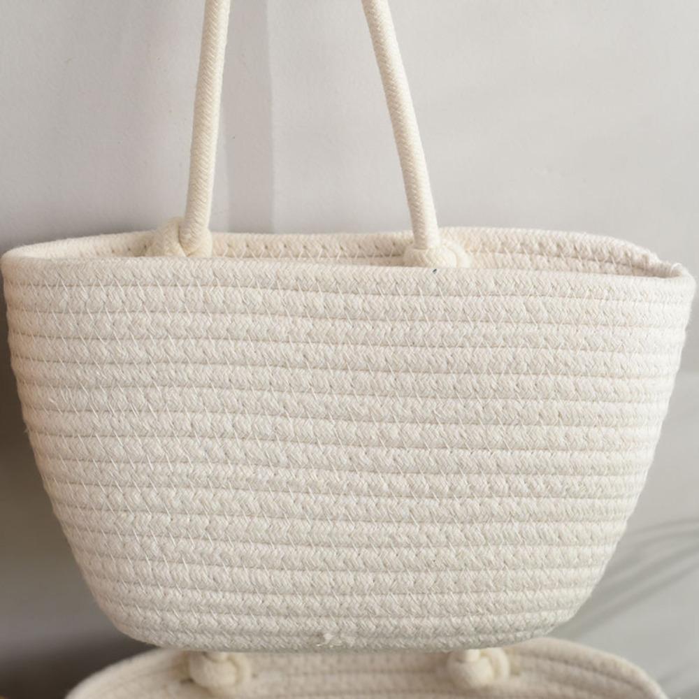 3-Layer Wall Hanging Storage Basket Multipurpose No-Punch Hanging Storage Pouches Handwoven Door Storage Pouch