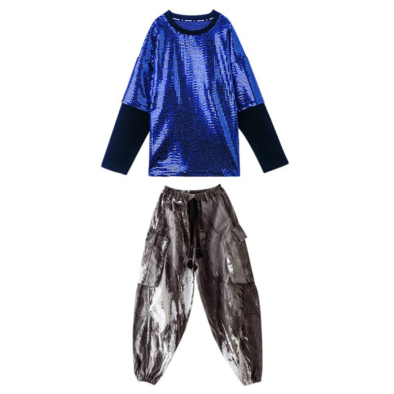 Children's Dance and Performance Outfits: Boys' Sequined Drum Set Attire & Girls' Street Dance Costumes for New Year's Celebration