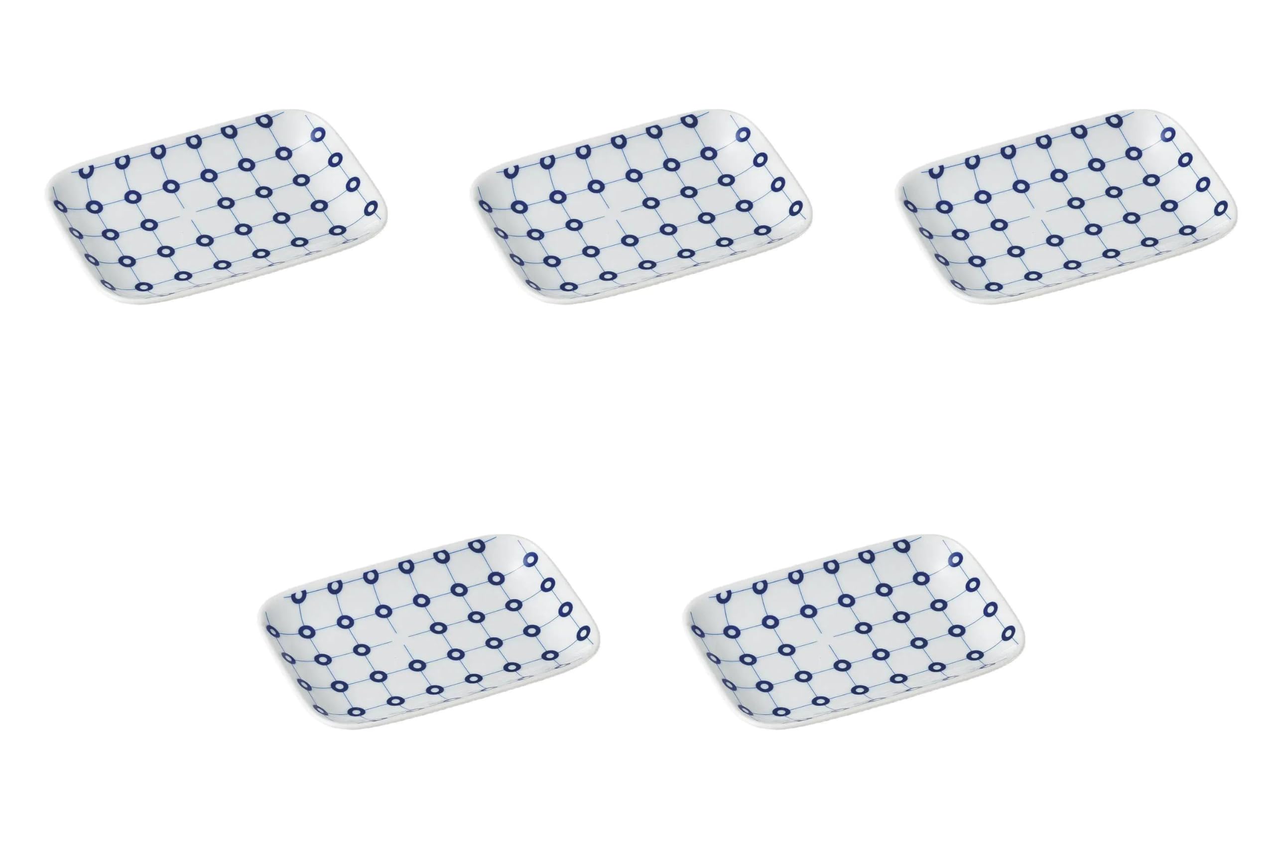 

Set of 5 Marukoushi Rectangular Plates x x 2 Arita Ware Pottery Setomonohonpo [17.5 12.5 cm] Plates,