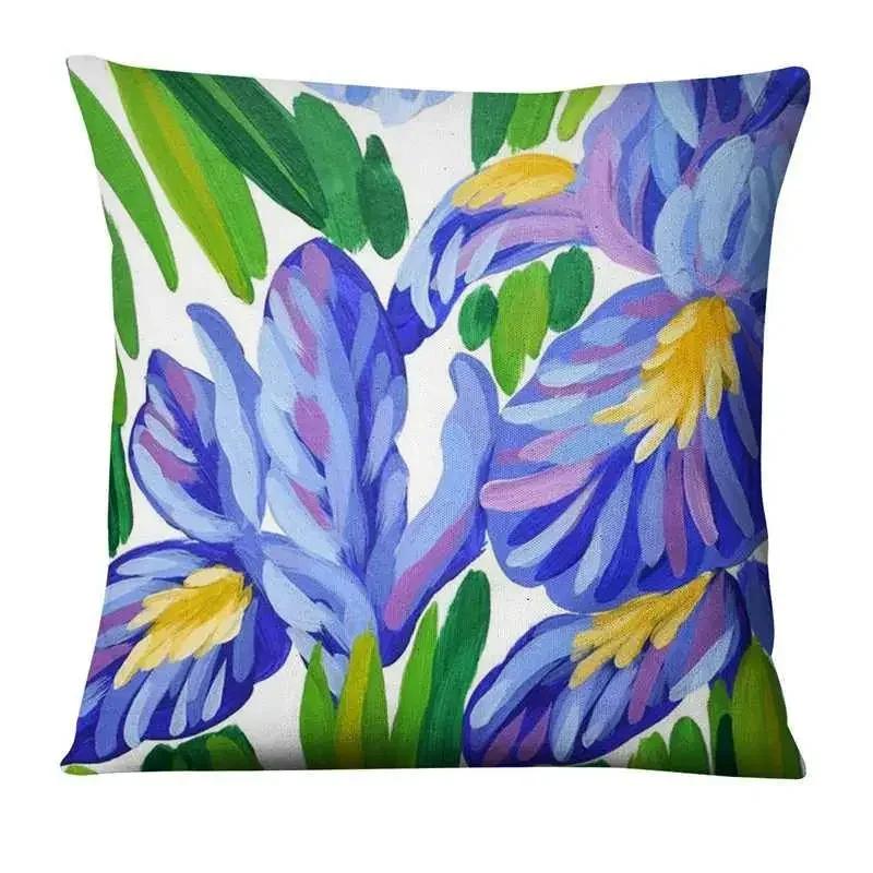 Home Pillow Decoration Watercolor Flowers Painting Print Pillowcase Home Decor Sofa Pillow Decorations Cushions Cover 45X45Cm
