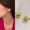 Women's Luxury Textured Metal Hoop Earrings - Versatile Niche Design