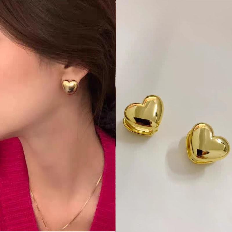 Women's Luxury Textured Metal Hoop Earrings - Versatile Niche Design